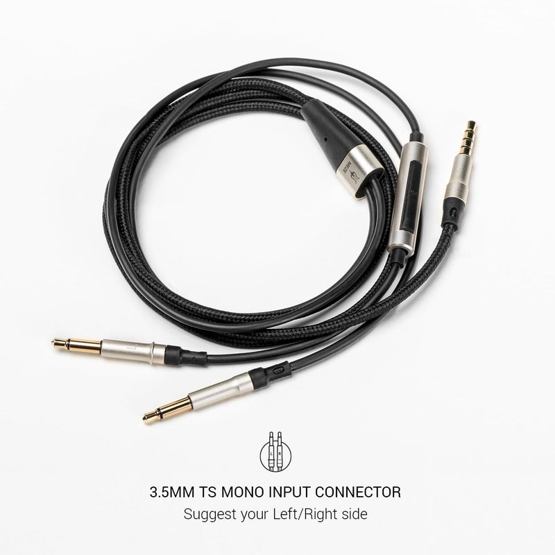 MEZE AUDIO | كابل بطول 1.2م مع ميكروفون وجهاز تحكم عن بعد ل99 كلاسيكيات الجوز الفضي | موصل ذكر 3.5 مم إلى ثنائي TS مونو 3.5 مم | قماش معزز بكيفلار | نحاس خالي من الأكسجين - Image 2